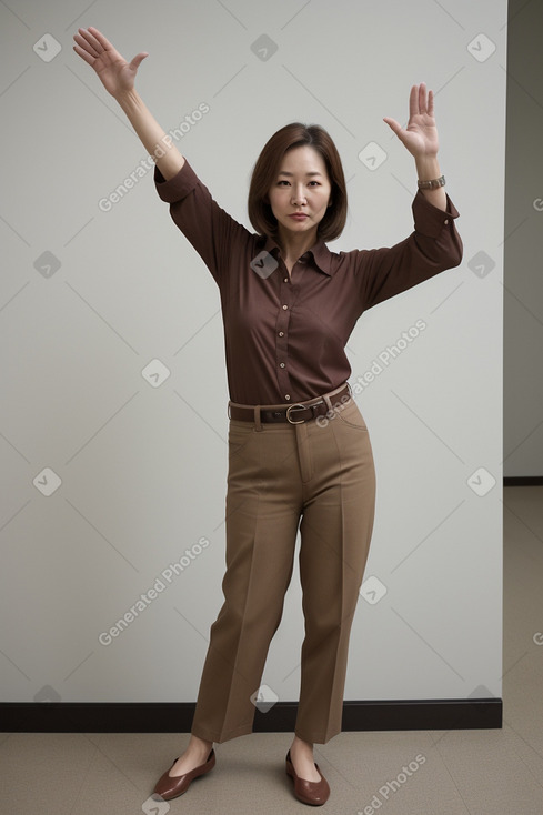 Korean 45 years female with  brown hair