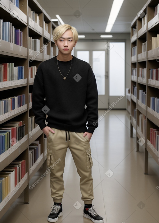 Korean young adult male with  blonde hair