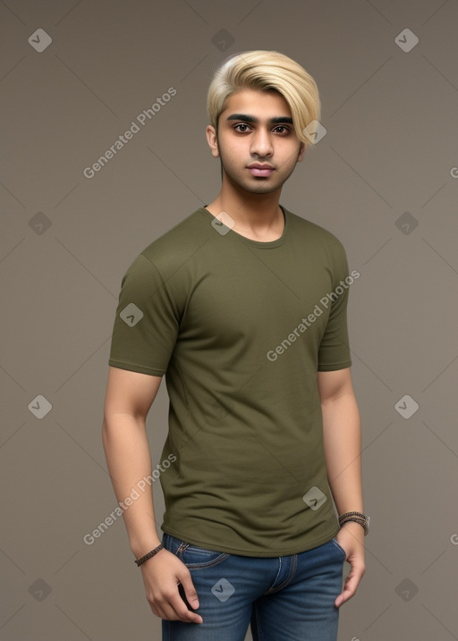 Pakistani young adult male with  blonde hair