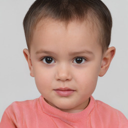 Neutral white child female with short  brown hair and brown eyes