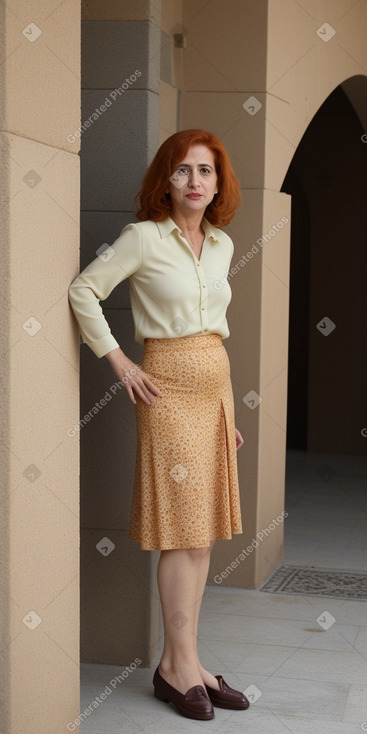 Arab middle-aged female with  ginger hair