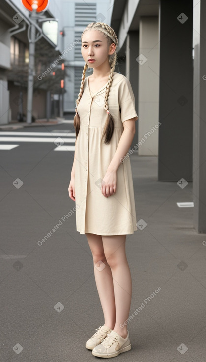 Japanese young adult female with  white hair