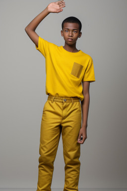 Tanzanian teenager male with  brown hair