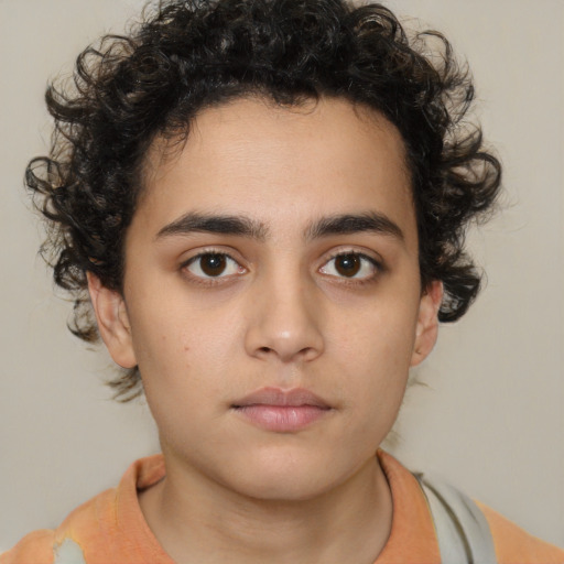 Neutral white young-adult male with medium  brown hair and brown eyes