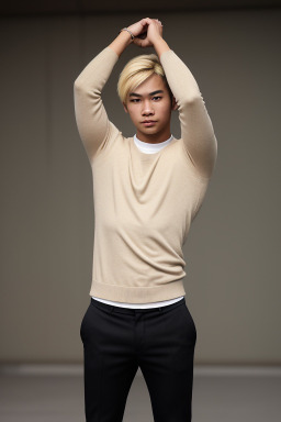 Thai young adult male with  blonde hair