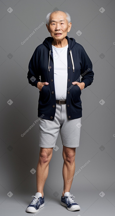 Vietnamese elderly male with  black hair