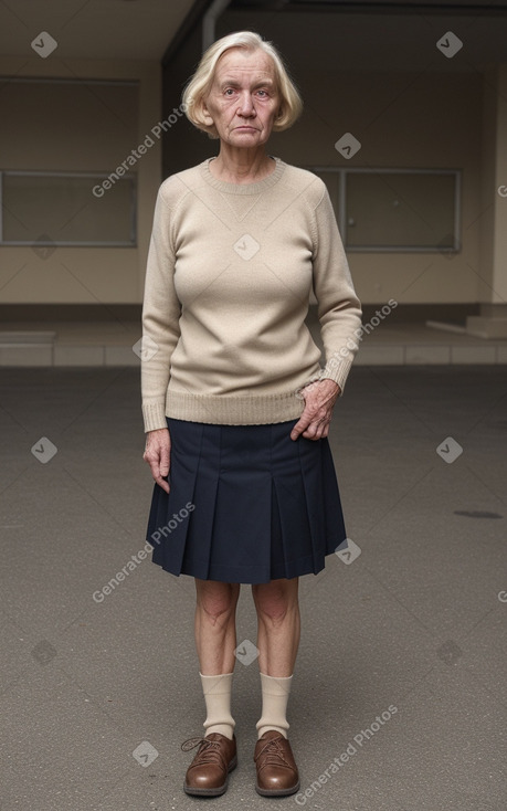 Caucasian elderly female with  blonde hair