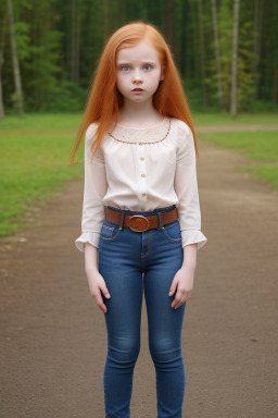 Belarusian child girl with  ginger hair