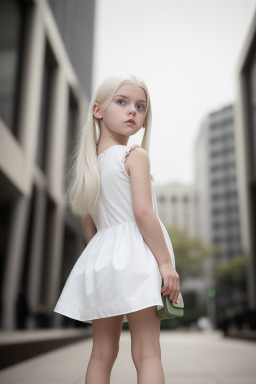 Caucasian child female with  white hair