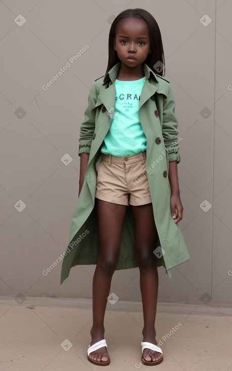 African child girl with  brown hair