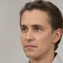 Neutral white adult male with short  brown hair and brown eyes