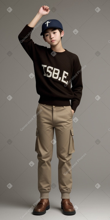 Japanese teenager boy with  brown hair