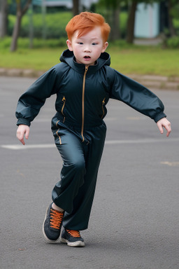 Vietnamese child boy with  ginger hair