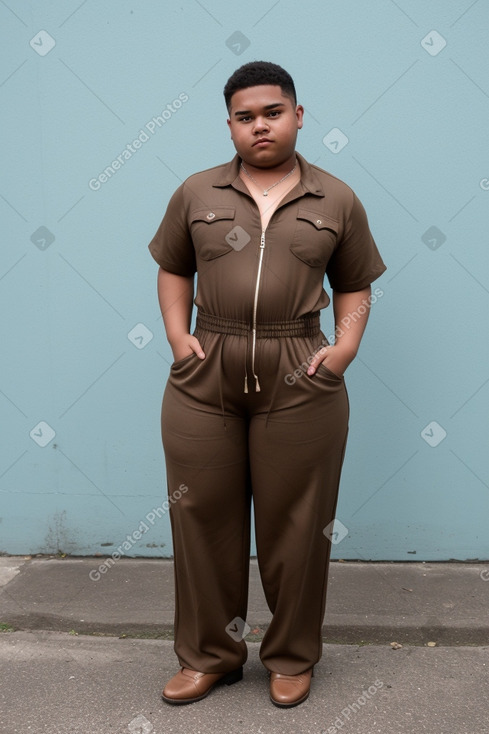 Panamanian teenager boy with  brown hair