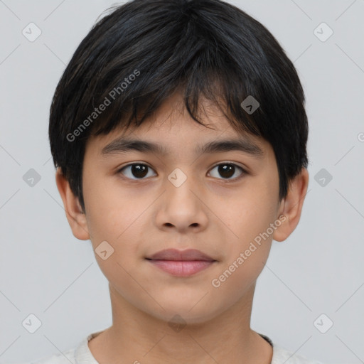Neutral asian young-adult male with short  brown hair and brown eyes