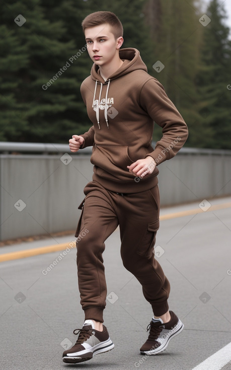 Russian young adult male with  brown hair