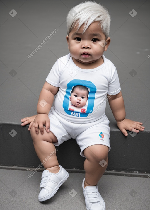 Filipino infant boy with  white hair