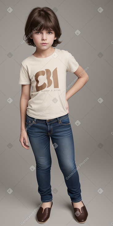 Swiss child boy with  brown hair