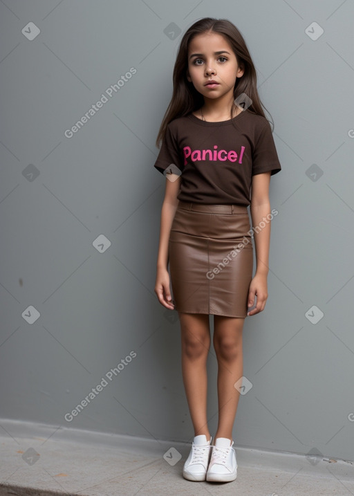 Panamanian child girl with  brown hair