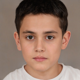 Neutral white child male with short  brown hair and brown eyes