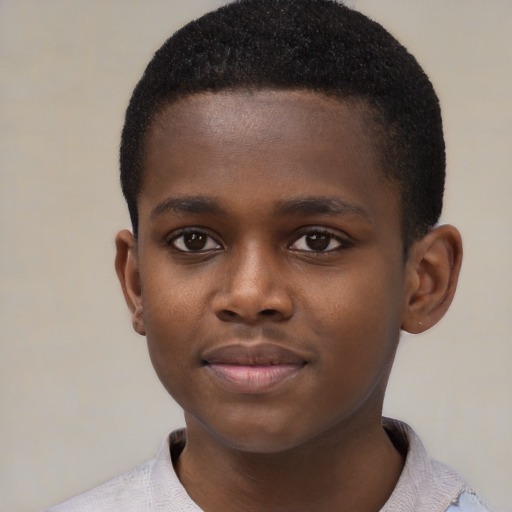 Neutral black young-adult male with short  brown hair and brown eyes