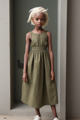 African child girl with  white hair