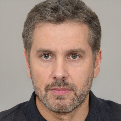 Neutral white adult male with short  brown hair and brown eyes