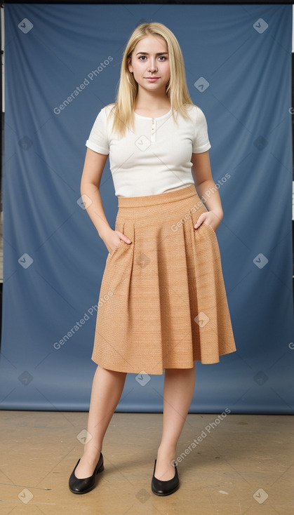 Chilean young adult female with  blonde hair