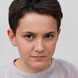 Neutral white young-adult female with short  brown hair and brown eyes