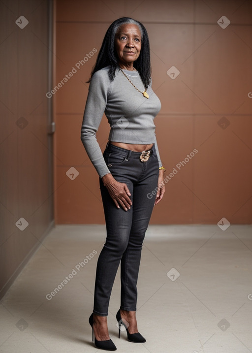 Jamaican elderly female with  black hair