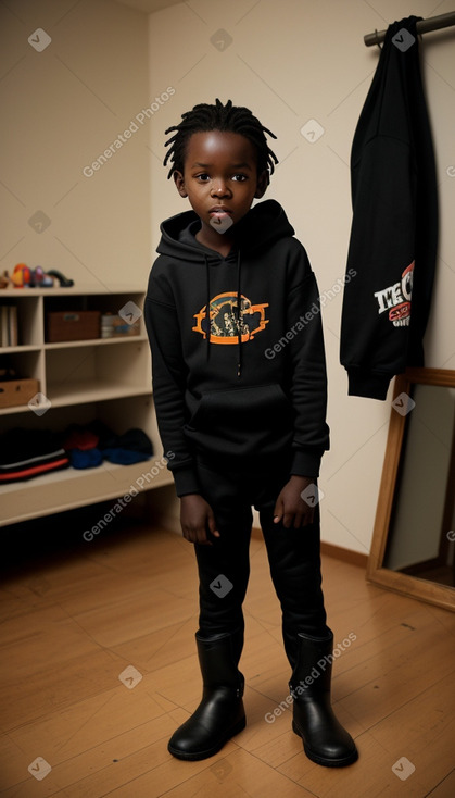 Zambian child boy with  black hair