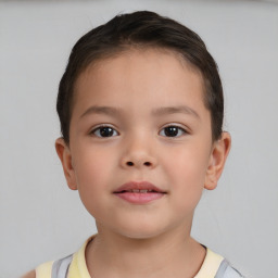 Neutral white child male with short  brown hair and brown eyes