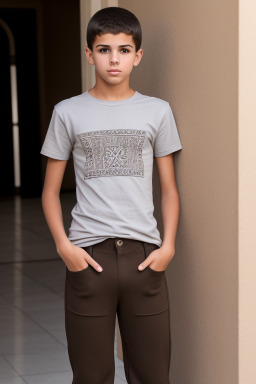 Tunisian teenager boy with  brown hair