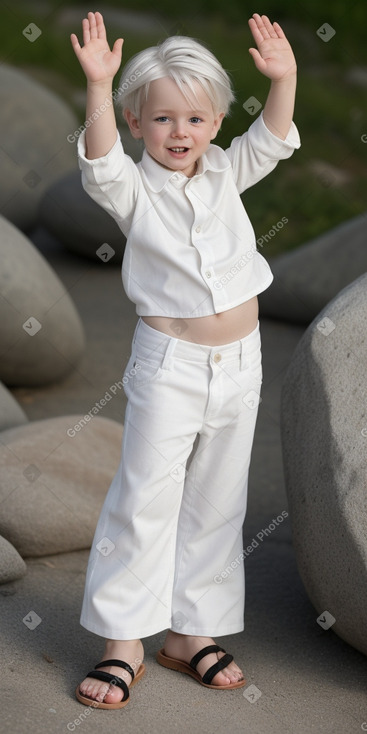 Latvian infant boy with  white hair