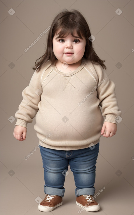 Macedonian infant girl with  brown hair