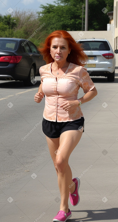 Mexican middle-aged female with  ginger hair