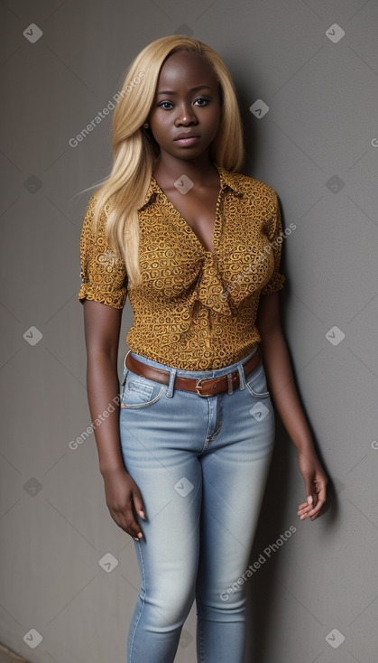 Ghanaian adult female with  blonde hair