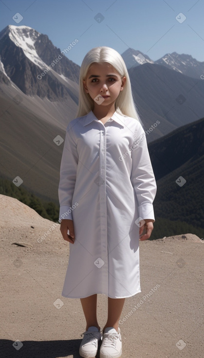 Arab child girl with  white hair