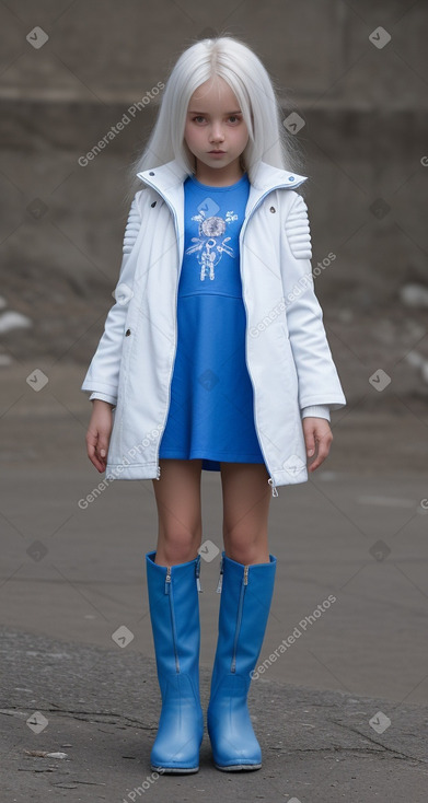 Serbian child girl with  white hair