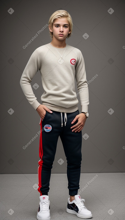 Costa rican teenager boy with  blonde hair