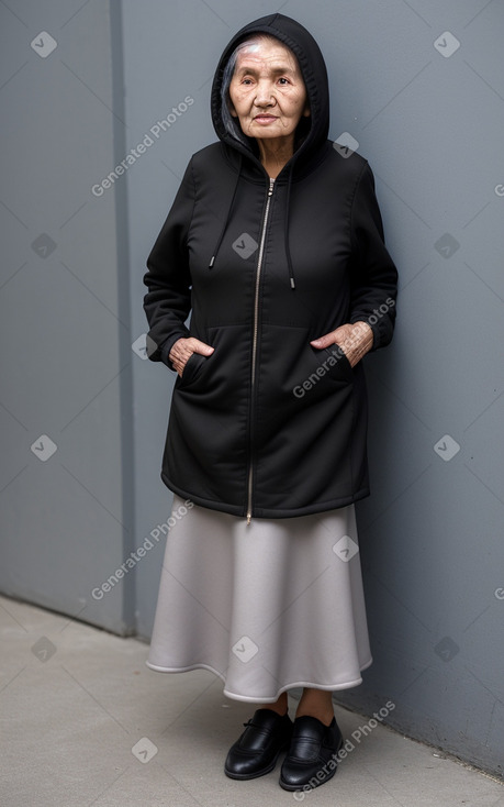 Uzbek elderly female with  black hair