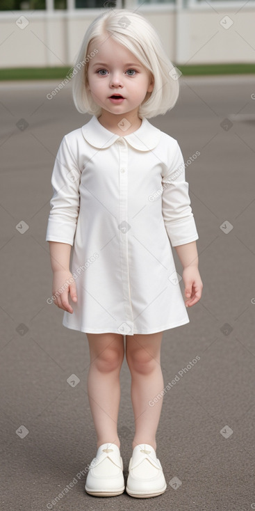 Caucasian infant girl with  white hair