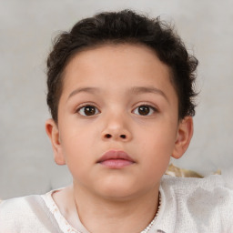 Neutral white child female with short  brown hair and brown eyes