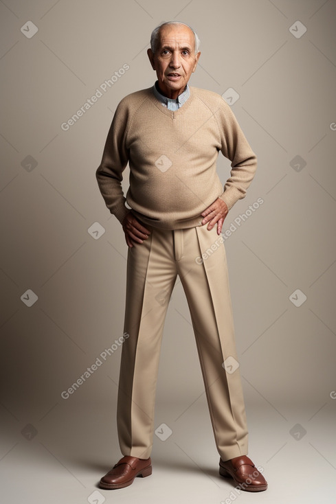 Moroccan elderly male with  brown hair