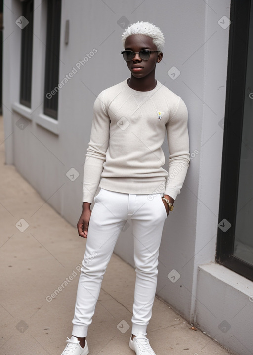 Ghanaian teenager boy with  white hair