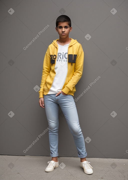 Ecuadorian teenager boy with  white hair