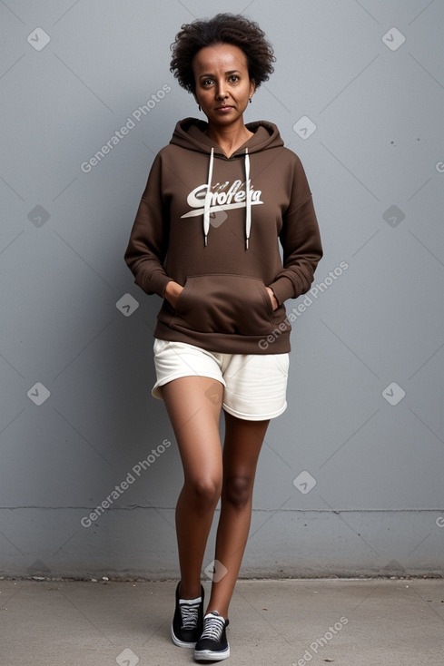 Ethiopian 45 years female with  brown hair