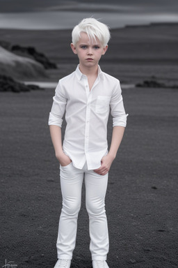 Icelandic child boy with  white hair