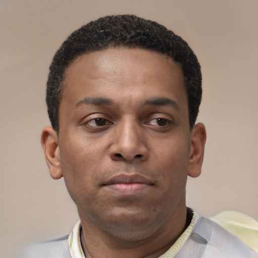 Neutral latino young-adult male with short  brown hair and brown eyes