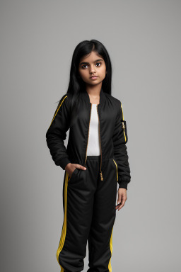 Indian child girl with  black hair